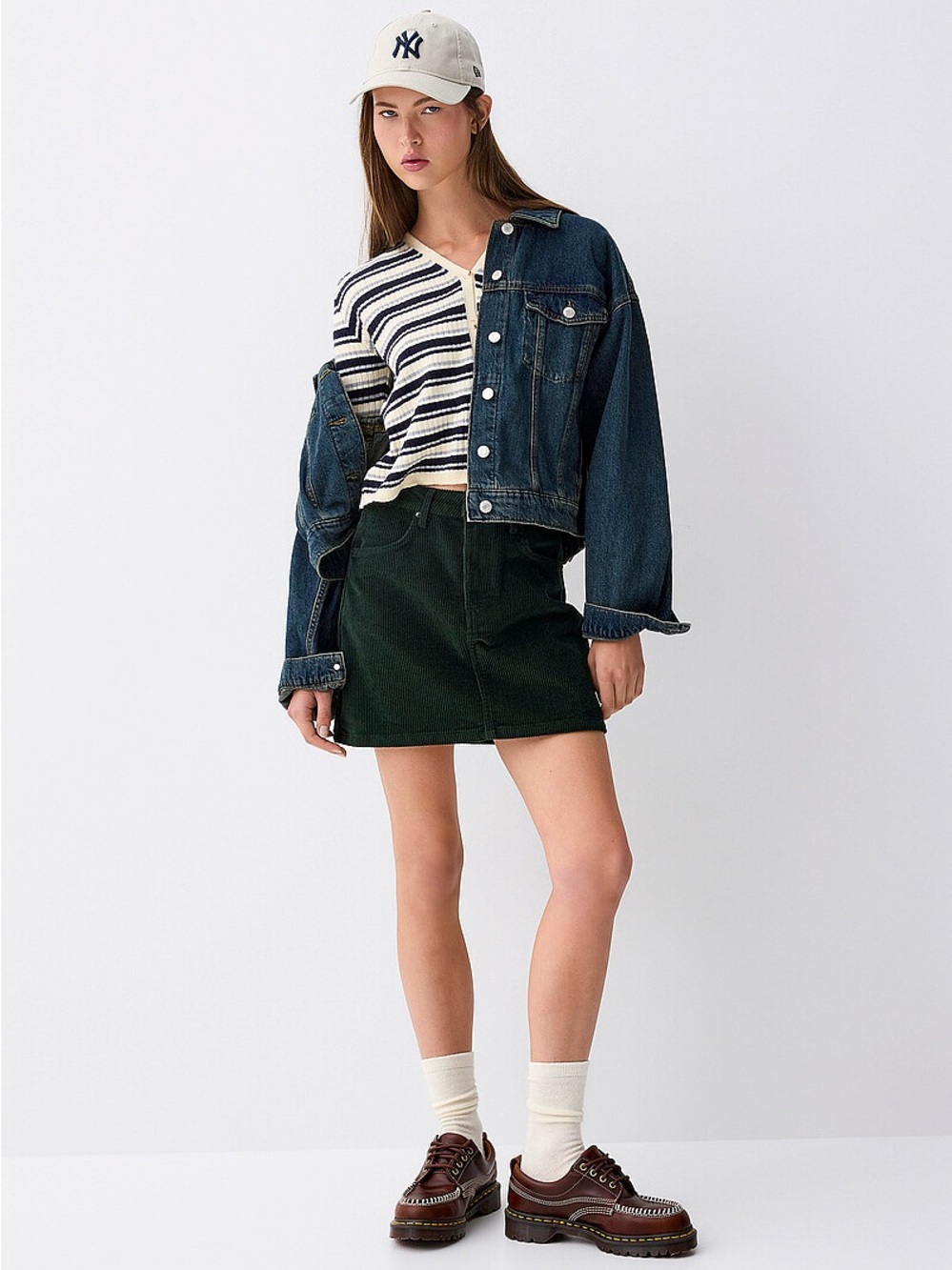 twik Plaid Corduroy Mini Skirt